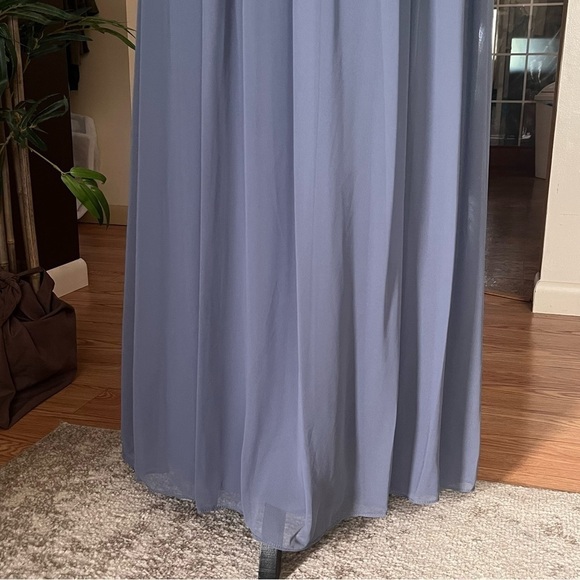 Jenny Packham Blue Chiffon Gown Empire Waist Dress Size 6 - Picture 7 of 15